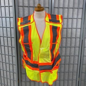 High-Visibility Safety Vest with Reflective Stripes. One size.